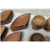 Image 9 : Grouping of Footed Wooden Bowls & Triangular Plates, Misc Sizes