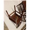 Image 8 : Qty 3 High-Backed Wooden Dining Chairs  (one seat cracked)