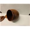 Image 10 : Large Footed Wooden Umeke Bowl with Lid (broken, needs repair)