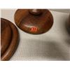 Image 11 : Large Footed Wooden Umeke Bowl with Lid (broken, needs repair)
