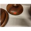 Image 14 : Large Footed Wooden Umeke Bowl with Lid (broken, needs repair)