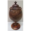 Image 1 : Large Footed Wooden Umeke Bowl with Lid (broken, needs repair)