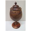 Image 2 : Large Footed Wooden Umeke Bowl with Lid (broken, needs repair)