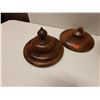 Image 8 : Large Footed Wooden Umeke Bowl with Lid (broken, needs repair)