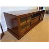 Image 2 : Maria Yee Bamboo Timbre Entertainment Center w/ Cabinet Storage 74.75”x 22.75”x 24