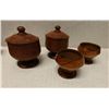 Image 1 : Qty 4 Turned Koa Wood Umeke Bowls w/ Some Lids, Misc Sizes