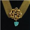 Image 2 : Connie Bates Collar, Gold Mesh Necklace with Abstract Pendant
