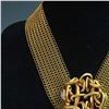 Image 3 : Connie Bates Collar, Gold Mesh Necklace with Abstract Pendant