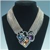 Image 2 : Connie Bates Collar, Multi-Strand Necklace w/Geometric Rhinestone Pendant