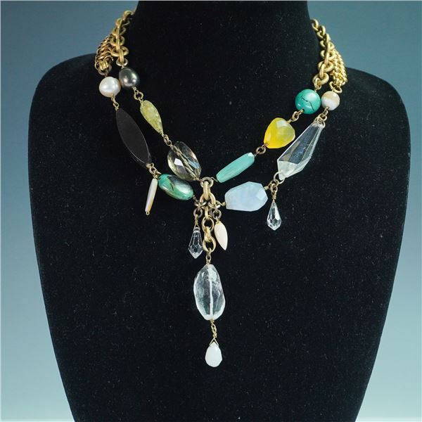 Connie Bates Eclectic Vintage Multi-Stone Statement Necklace