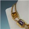 Image 3 : Connie Bates Gold-Tone Statement Necklace with Multi-Colored Glass Stones