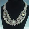 Image 2 : Connie Bates Layered Chain Necklace with Faceted Crystal and Metal Accents