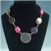 Image 1 : Connie Bates Mixed Stone and Filigree Pendant Statement Necklace
