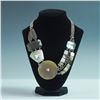 Image 1 : Connie Bates Mixed-Media Statement Necklace w/Glass, Shell & Metal Chains