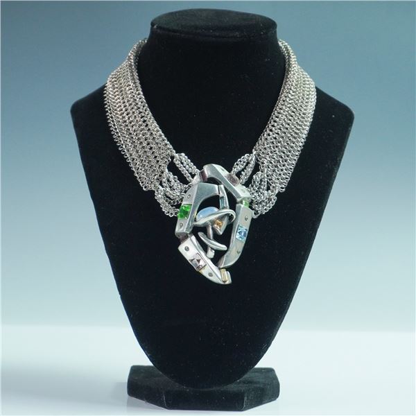 Connie Bates Multi Tango 15" Choker Necklace with Gemstones