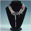Image 1 : Connie Bates Multi-Chain Choker with Gemstone Accents