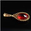 Image 2 : 10K Gold Pendant with Red Simulated Gemstone