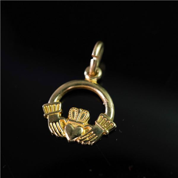 14K Gold Claddagh Pendant
