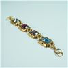 Image 3 : Connie Bates Bold Gold-Tone Multi-Gemstone Inspired Link Bracelet