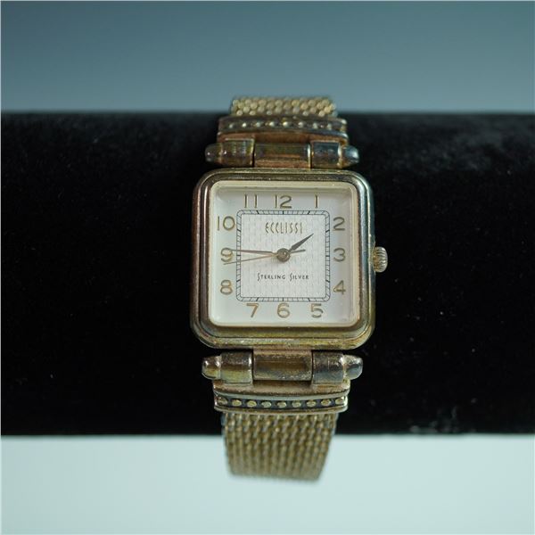 Ecclissi Sterling Silver Mesh Bracelet Watch