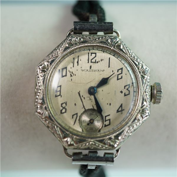 Waltham 15-Jewel Octagonal Wristwatch, 14K Gold-Filled