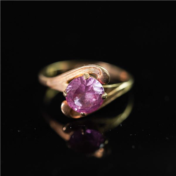10K Gold Ring with Pink Gemstone