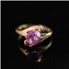Image 1 : 10K Gold Ring with Pink Gemstone