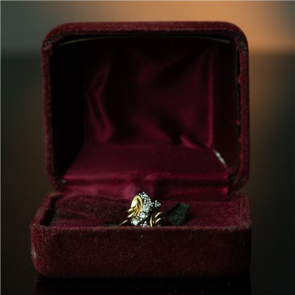 14K Gold Diamond Cluster Ring