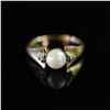 Image 1 : 14K Gold Pearl and Diamond Ring