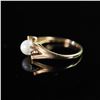 Image 4 : 14K Gold Pearl and Diamond Ring