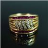Image 1 : 14K Gold Ring with PavÃ© Diamonds and Channel-Set Rubies