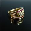 Image 3 : 14K Gold Ring with PavÃ© Diamonds and Channel-Set Rubies