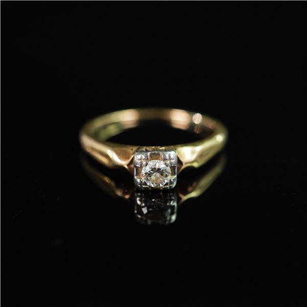 Vintage 14K & 18K Gold Diamond Solitaire Ring