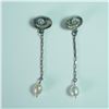 Image 2 : Connie Bates Pearl Pendulum, Pierced Pewter with Mother of Pearl