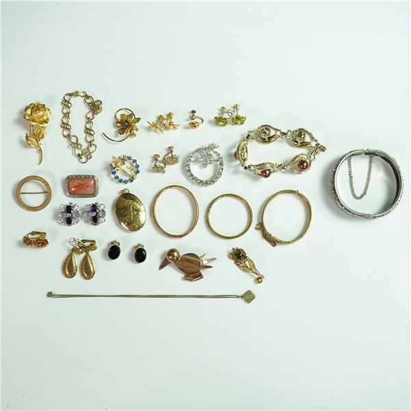 24pc Vintage Costume Jewelry Collection, Assorted Designs