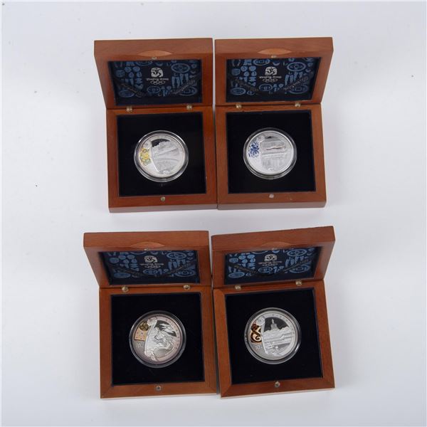 4pc 2008 Beijing Summer Olympics $10 Yuan Silver Coin Set