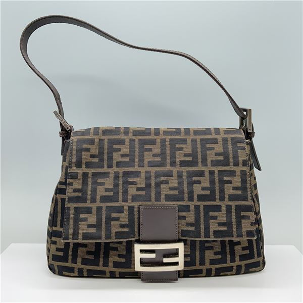 Fendi Brown Zucca Mamma Baguette Shoulder Bag