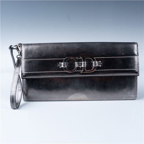 Christian Dior Metallic Wristlet Clutch, Code 02-LU-0057