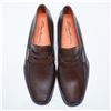Image 3 : Santoni Men's Leather Penny Loafer, Brown, Size 7.5M