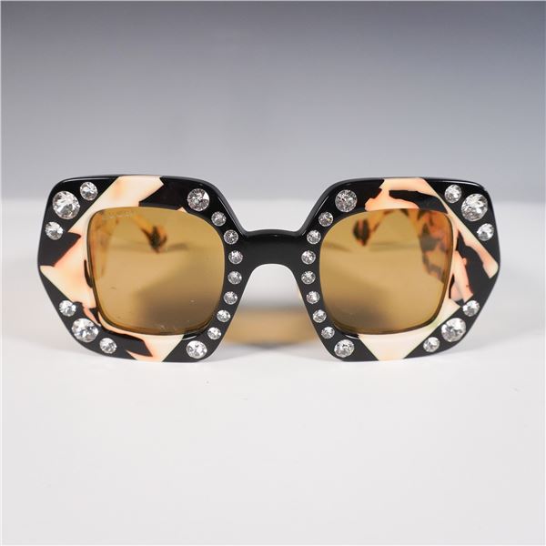 Gucci GG1330S Patterned Square Sunglasses with Crystals