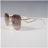 Image 3 : Prada Milano Geometric Sunglasses with Gold Metal Frame