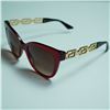 Image 1 : Versace Red Sunglasses with Gold Greca Temples