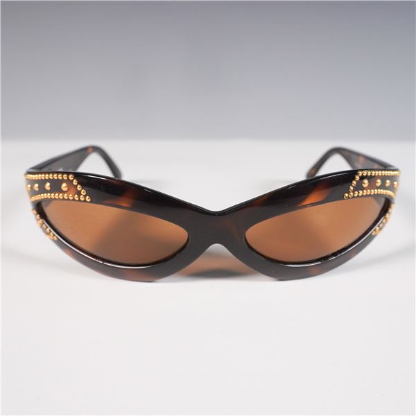 Vintage Versace Tortoiseshell Sunglasses With Gold Studs