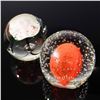 Image 3 : Pair of Art Glass Paperweights with Encased Designs