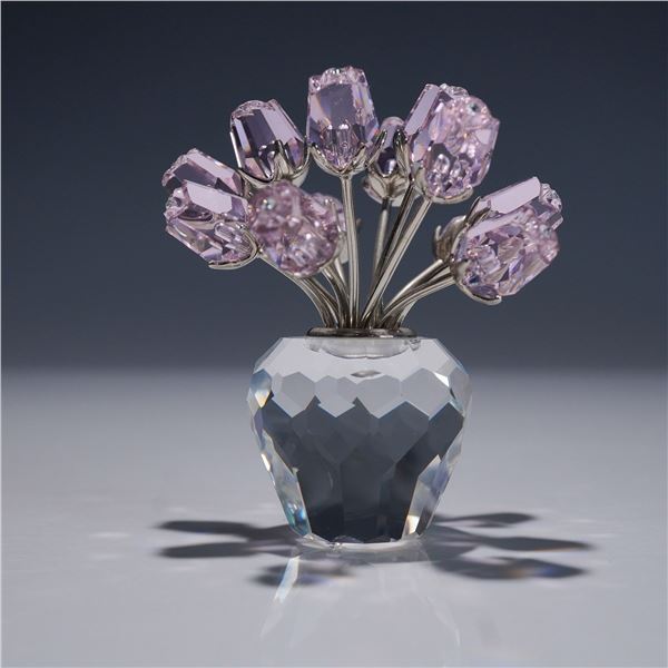 Swarovski Crystal Figurine, A Dozen Pink Roses