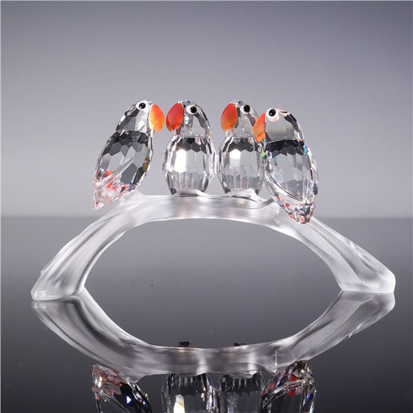 Swarovski Crystal Figurine, Baby Lovebirds