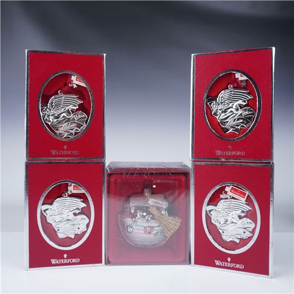 5pc Waterford 2012 Ornaments, Babys First & Alleluia Angel