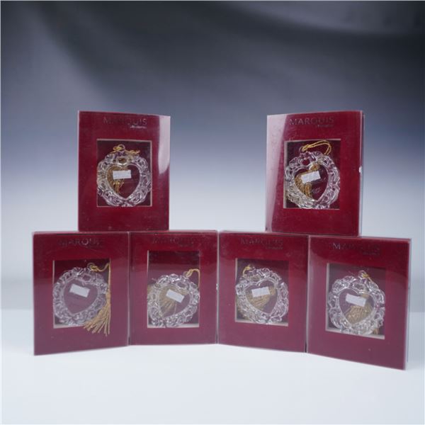 6pc Marquis by Waterford 2012 Our First Christmas Ornaments