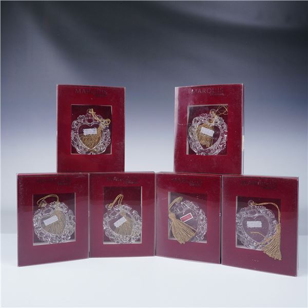 6pc Marquis by Waterford 2012 Our First Christmas Ornaments