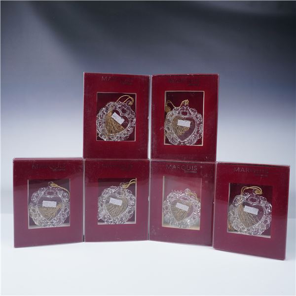 6pc Marquis by Waterford 2012 Our First Christmas Ornaments